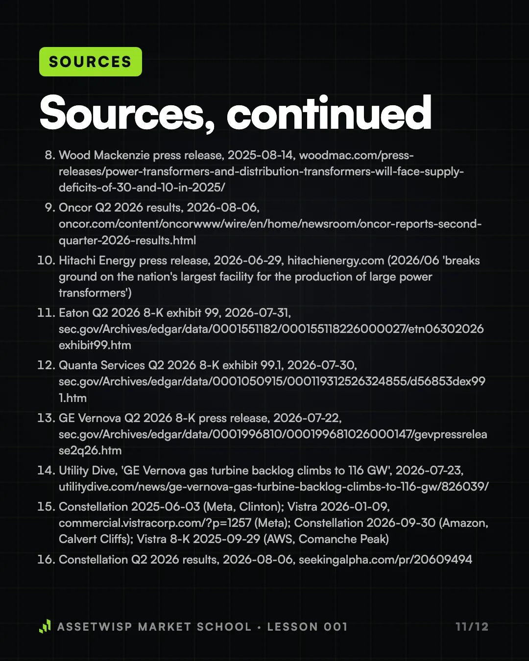 Page 11 of 12. Sources, page 2