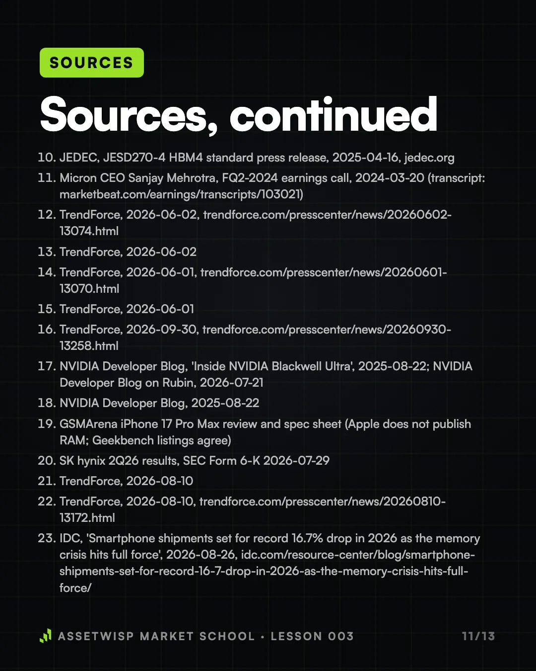 Page 11 of 13. Sources, page 2