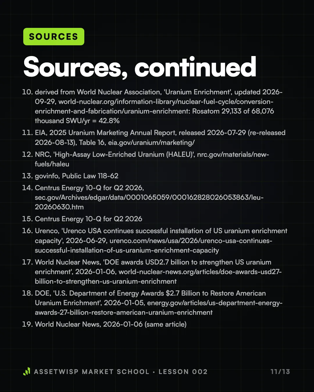 Page 11 of 13. Sources, page 2